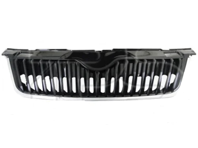 Решітка радіатора Skoda Fabia 2 10-14 (FPS) нижній рант хром 5JD853651