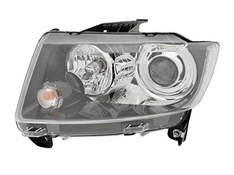 Фара передня ліва Jeep Compass 11-16 (Китай) чорна, ел. рег., без LED, галоген
