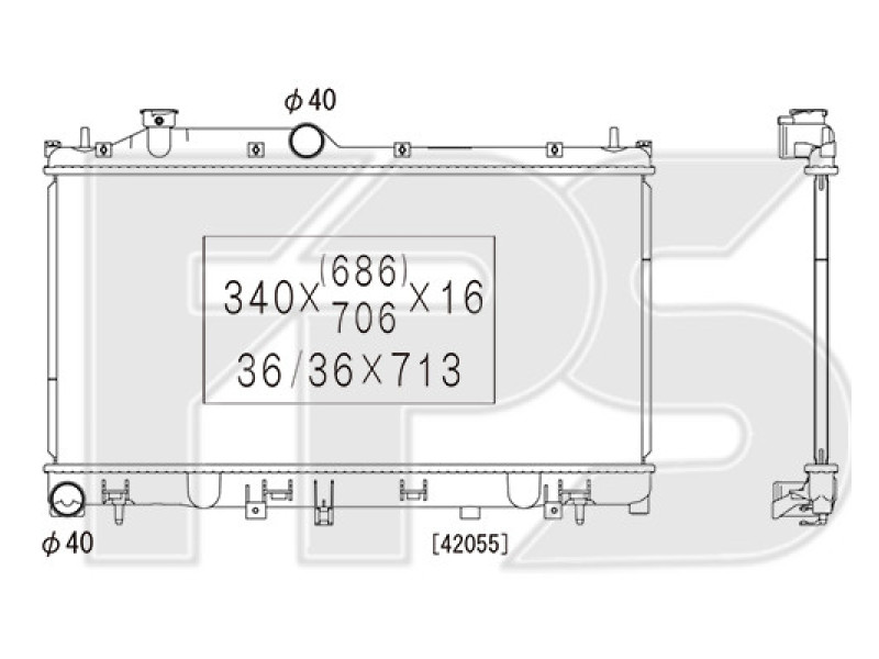 Радіатор охолодження двигуна Subaru Outback, Legacy 14-17 (FPS) 45119AL060