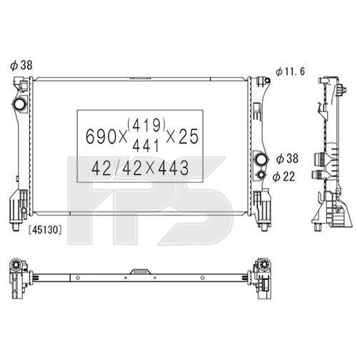 Радіатор охолодження двигуна Mercedes Vito W447 / V-class W447 (Koyorad) A4475010001