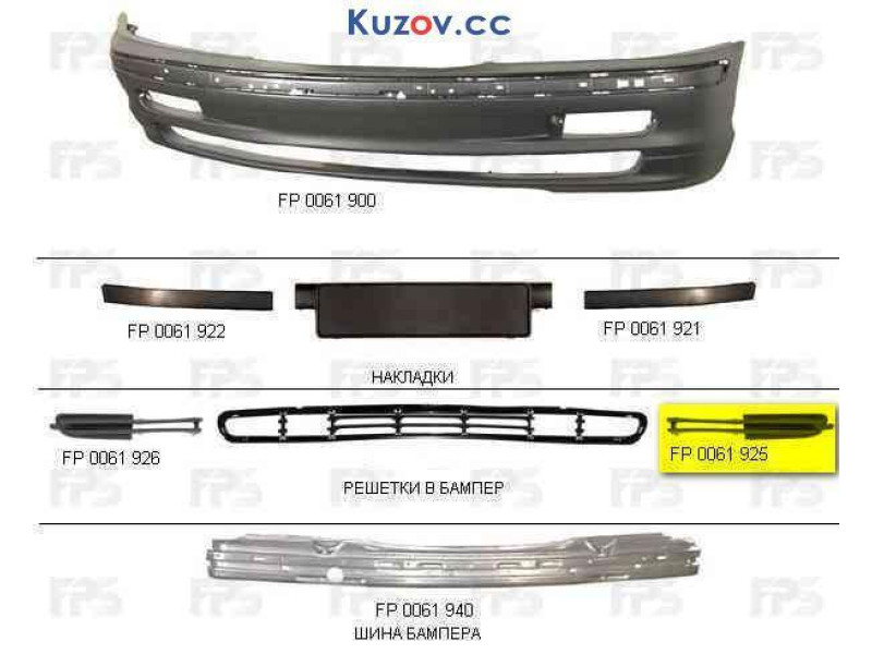 Решітка бампера BMW 3 E46 98-01 права (LKQ) 51118209926