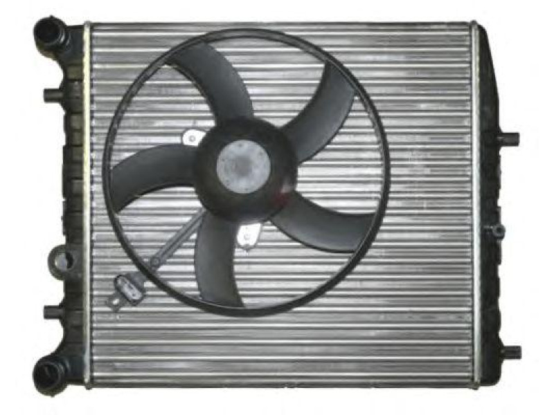 Радіатор охолодження двигуна Skoda Fabia/VW Polo 4 MT -AC 01- (Van Wezel) 6Q0121253BT