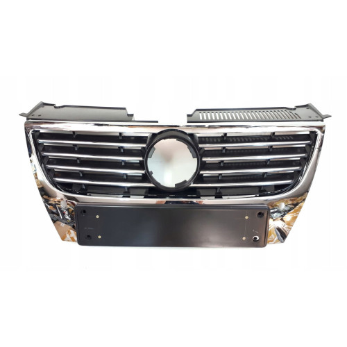 Решітка радіатора VW Passat B6 2005-2010 хром, з отв. парктроніка, під великий логотип FPS 3C0853651AK