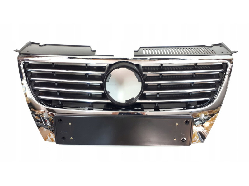 Решітка радіатора VW Passat B6 05-10 хром, з отв. парктроніка, під великий логотип (FPS) 3C0853651AK