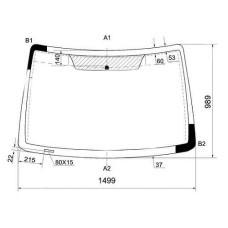 Лобове скло Ford Connect Transit / Tourneo 02-13 (Sekurit) без датчиків