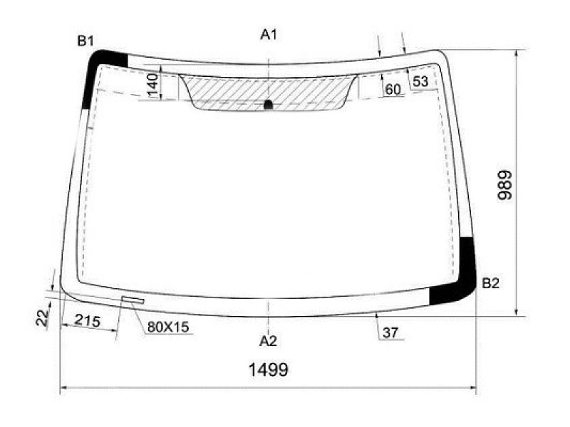 Лобове скло Ford Connect Transit / Tourneo 02-13 (XYG) без датчиків