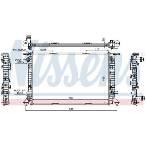 Радіатор охолодження двигуна Audi A4 / Q5 (Nissens) 8K0121251AG