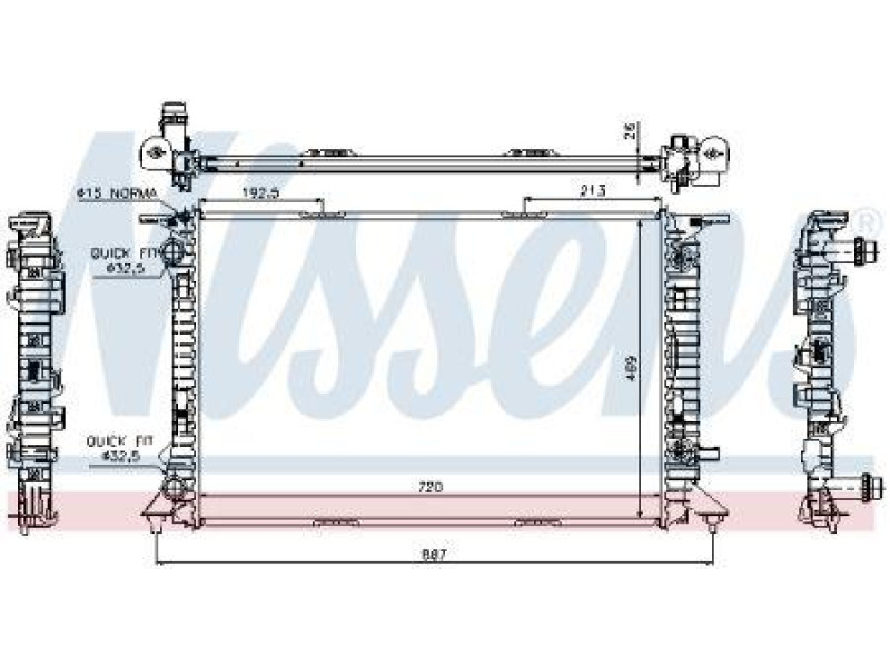 Радіатор охолодження двигуна Audi A4 / Q5 (Nissens) 8K0121251AG