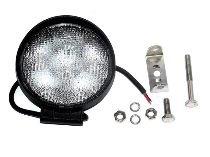 Фара LED кругла 18W, 6 ламп, 110*128мм, широкий промінь 12/24V (ТМ JUBANA)