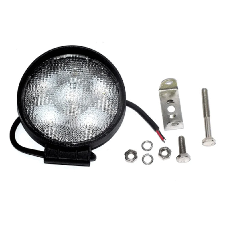 Фара LED кругла 18W, 6 ламп, 110*128мм, широкий промінь 12/24V (ТМ JUBANA)