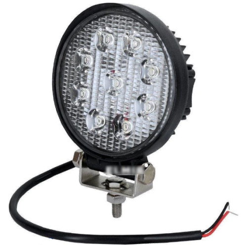 Фара LED кругла 27W, 9 ламп, 110*128мм, широкий промінь 12/24V (ТМ JUBANA)