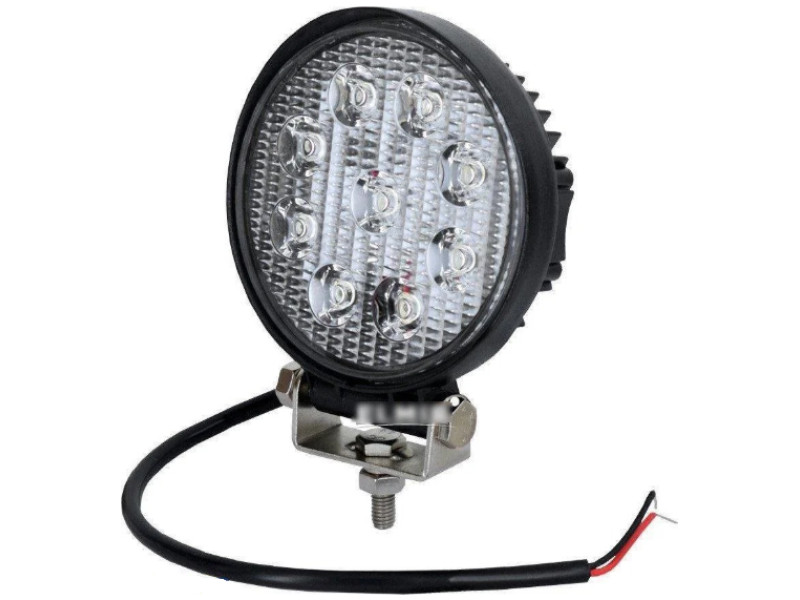 Фара LED кругла 27W, 9 ламп, 110*128мм, широкий промінь 12/24V (ТМ JUBANA)