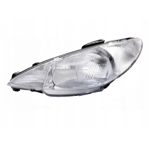 Фара Peugeot 206 98-09 права рифл. H4 ел.рег. TYC 6205S7