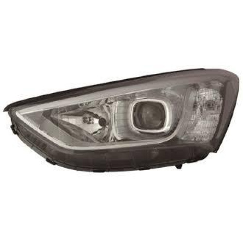 Фара передня ліва Hyundai Santa Fe 3 2012-2016 (механічна біла вставка) FPS Китай