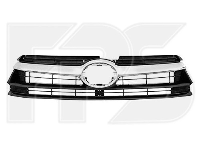 Решітка радіатора Toyota Highlander 13-16 верхня з хром молдингом (FPS)