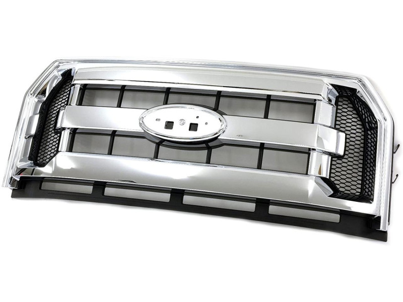 Решітка радіатора Ford F-150 XL, XLT, хром 15-17 (Signeda) сталь FL3Z8200DA