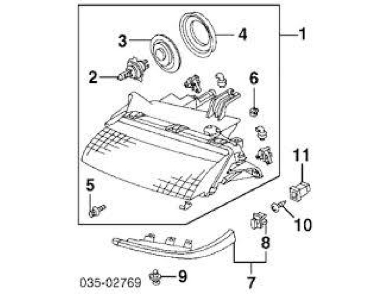 Накладка під фару ліва для Mazda 323 V (BA) 1994-1998 | Elit | B01A50102