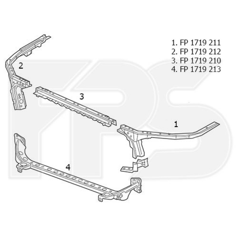 Передня панель ліва Chevrolet Malibu 16- (FPS) (поз. 1 малюнку)