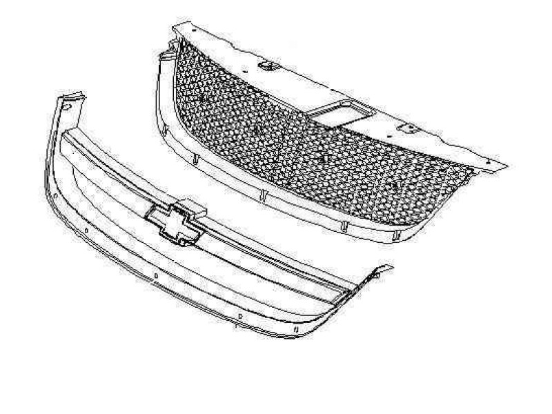 Решітка радіатора Chevrolet Lacetti (03-13) седан, універсал - хром рамка (FPS) 95015354