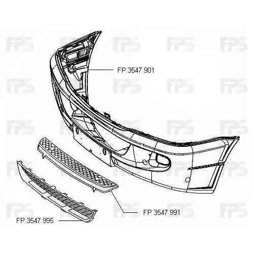 Решітка бампера Mercedes Sprinter W906 06- FPS 9068850053