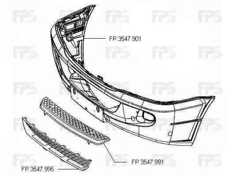 Решітка бампера Mercedes Sprinter W906 06- (FPS) 9068850053