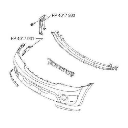 Кріплення переднього бампера праве Kia Sorento 2006-2009 FPS 865163E500
