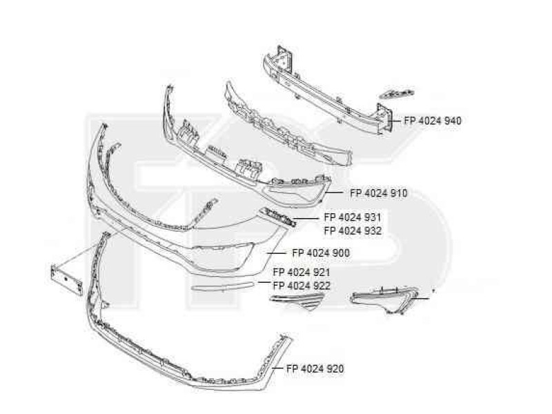 Решітка бампера Kia Sportage 10-15 середня (FPS) 865613U000