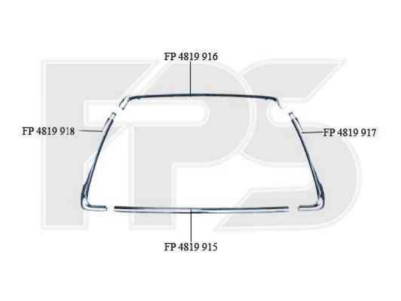 Рамка решітки в бампері Mitsubishi ASX 10-13 права, хром. (FPS) 6400C964