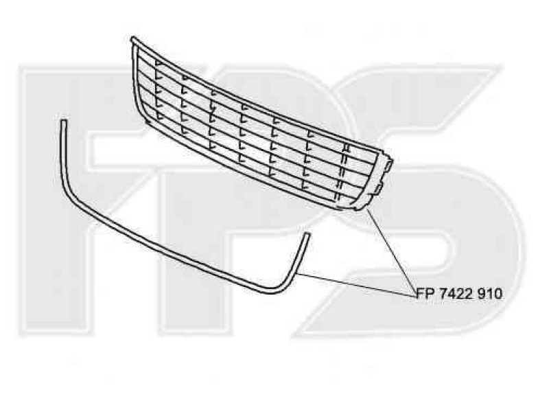 Решітка бампера VW Caddy 11-15 середня (FPS) 1T0853101B2ZZ