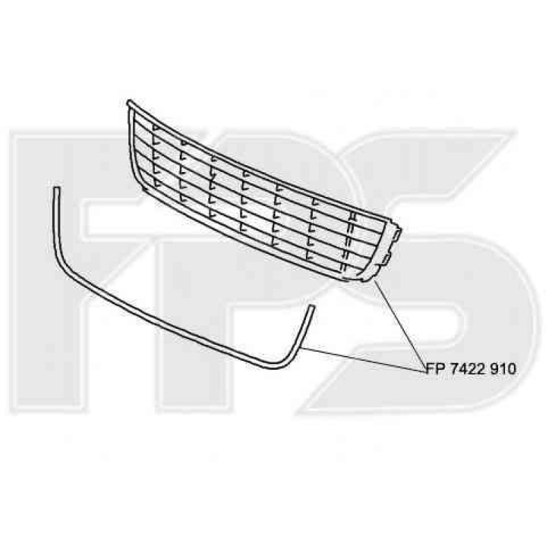 Решітка бампера VW Caddy 11-15 середня (FPS) 1T0853101B2ZZ