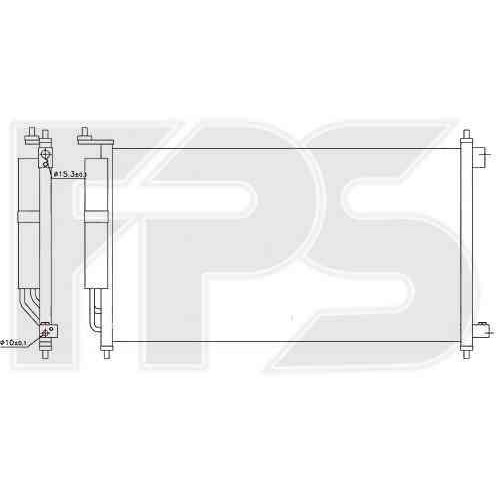 Радіатор кондиціонера Nissan Juke 10-19, Micra K12 03-10, Note 06-13, Tiida 2005-2012 (Китай) 92100AX80B