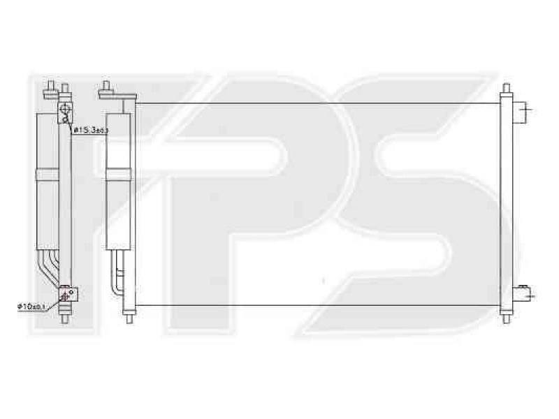 Радіатор кондиціонера Nissan Juke 10-19, Micra K12 03-10, Note 06-13, Tiida 05-12 (AVA) 92100AX80B