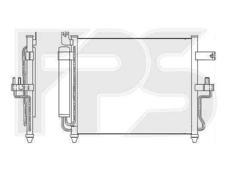 Радіатор кондиціонера Hyundai Accent 2 (99-05) ((ШАБЛОН))