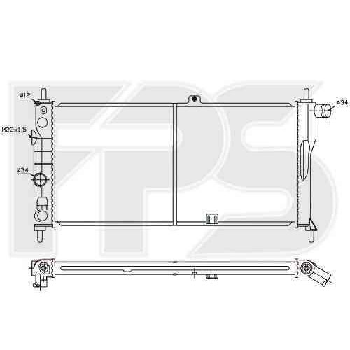 Радіатор охолодження двигуна Opel Corsa C, Combo 01-11 1.7 DI / DTI (Nissens) 1300332, 95513832