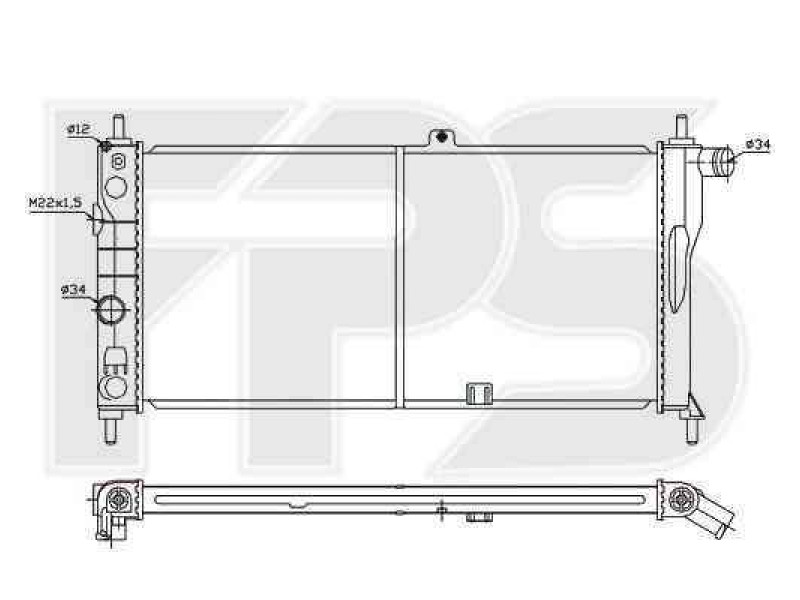 Радіатор охолодження двигуна Opel Corsa C, Combo 01-11 1.4 / 1.0 / 1.2 (AVA) 1300236, 1300250