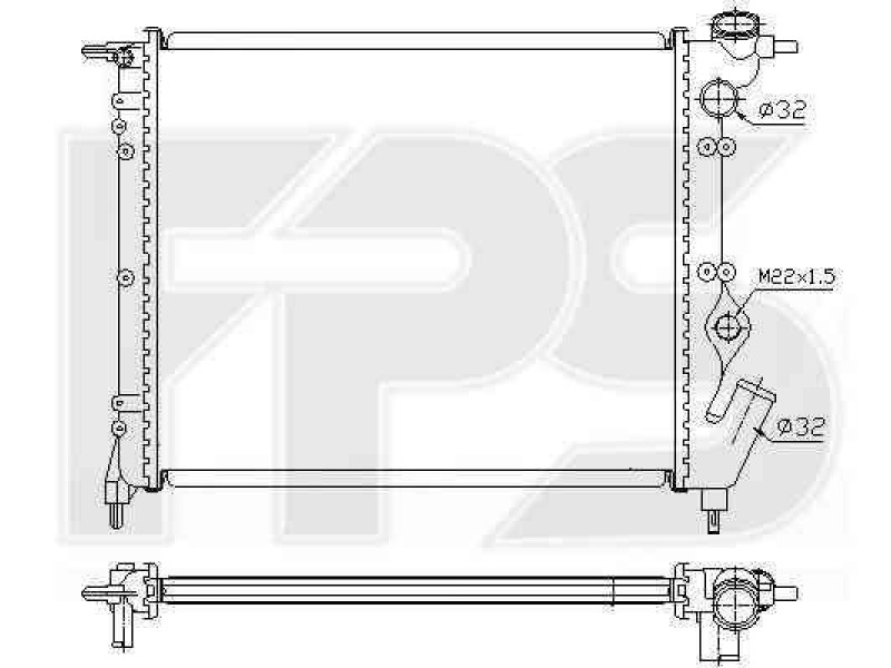 Радіатор охолодження двигуна Renault R19 1992-1995