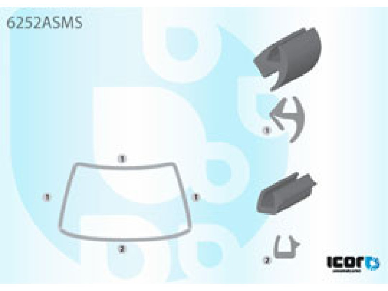 Молдинг лобового скла Opel Omega A 1986-1994 (Icor) резинка переднього скла