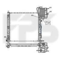 Радіатор охолодження двигуна Mercedes Vito W638 (96-02) 2.0 CDi, 2.2 CDi МКПП, конд. (Nissens)