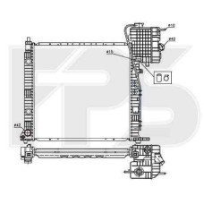 Радіатор охолодження двигуна Mercedes Vito W638 (96-02) 2.0 CDi, 2.2 CDi МКПП, конд. (Nissens)