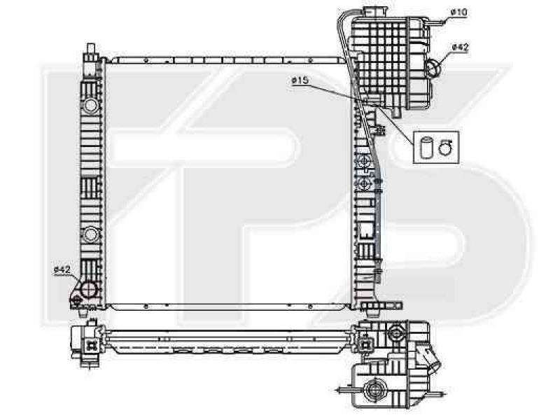 Радіатор охолодження двигуна Mercedes Vito W638 (96-02) 2.0 CDi, 2.2 CDi МКПП, конд. (Nissens)