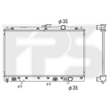 Радіатор охолодження двигуна Mitsubishi Galant 1988-1993 (E30 / 39)