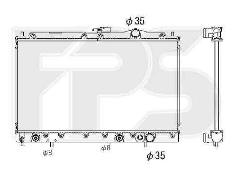 Радіатор охолодження двигуна Mitsubishi Galant 1988-1993 (E30 / 39)