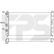 Радіатор охолодження двигуна Skoda Felicia (95-01), VW Caddy 2 (95-04) 1.9 D AEF, без конд. (FPS)