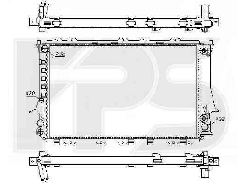 Радіатор охолодження двигуна Audi 100 C4 (01/91-12/91) бенз. 2.8 АКПП (FPS)