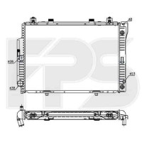 Радіатор охолодження двигуна Mercedes 140 1991-1998 (S-CLASS)