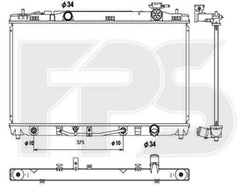 Радіатор охолодження двигуна Toyota Camry XV40 2.4 06-11 (Koyorad) 16400-0H210