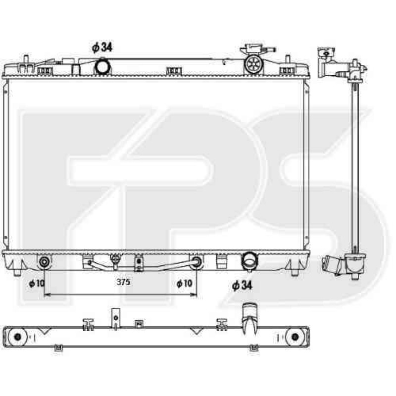 Радіатор охолодження двигуна Toyota Camry XV40 2.4 06-11 (Koyorad) 16400-0H210
