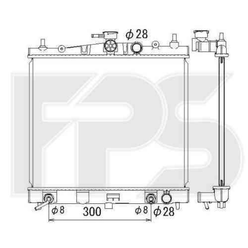 Радіатор охолодження двигуна Nissan Micra K12 03-10, Note 06-13 (FPS) 21460-AX800, 21460BH50A