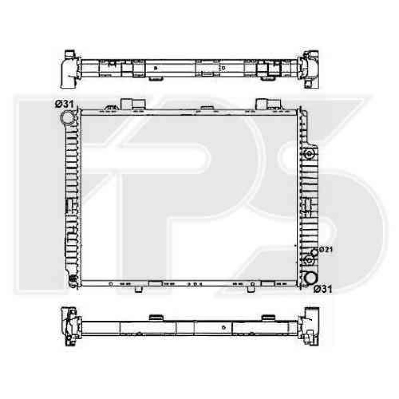 Радіатор охолодження двигуна Mercedes 210 1995-1999 (E-CLASS)