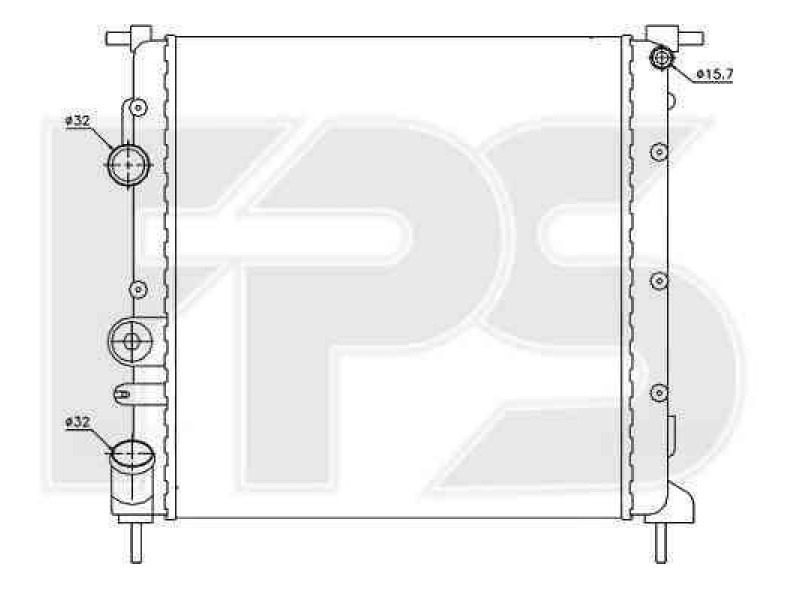 Радіатор охолодження двигуна Renault Symbol 1.2 8V (01/98-12/98) МКПП, без конд. (FPS)